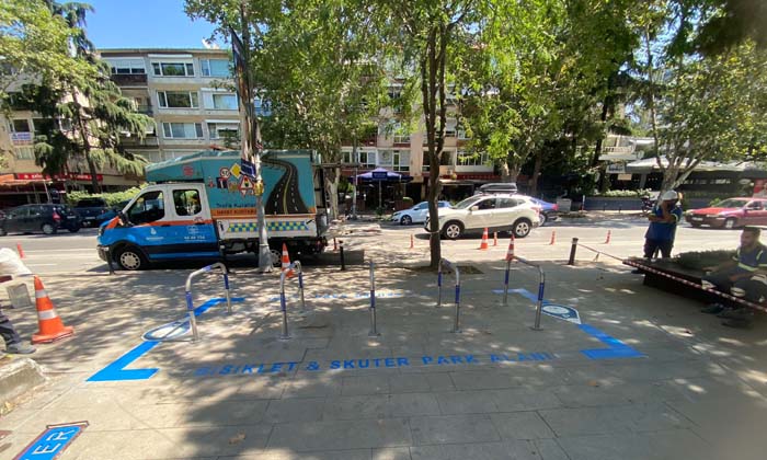 Elektrikli skuterların park sorunu çözülüyor