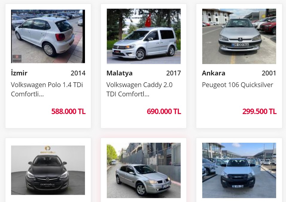 İlanlarda en çok 200 bin kilometre ve üzeri araçlar var