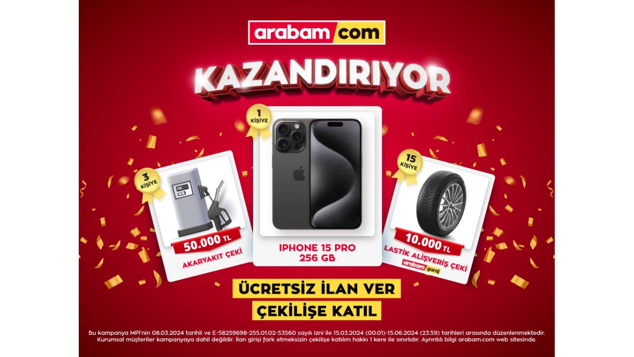 arabam.com’a ilan verenler hediye kazanma şansı yakalıyor