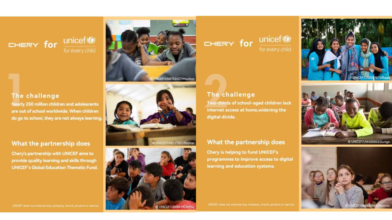 Chery, UNICEF eğitimlerinin çocuklardaki olumlu etkilerini görmek için Türkiye’ye geliyor