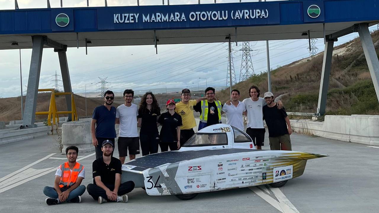 İTÜ ZES Güneş Arabası test sürüşü Kuzey Marmara Otoyolu’nda gerçekleştirildi