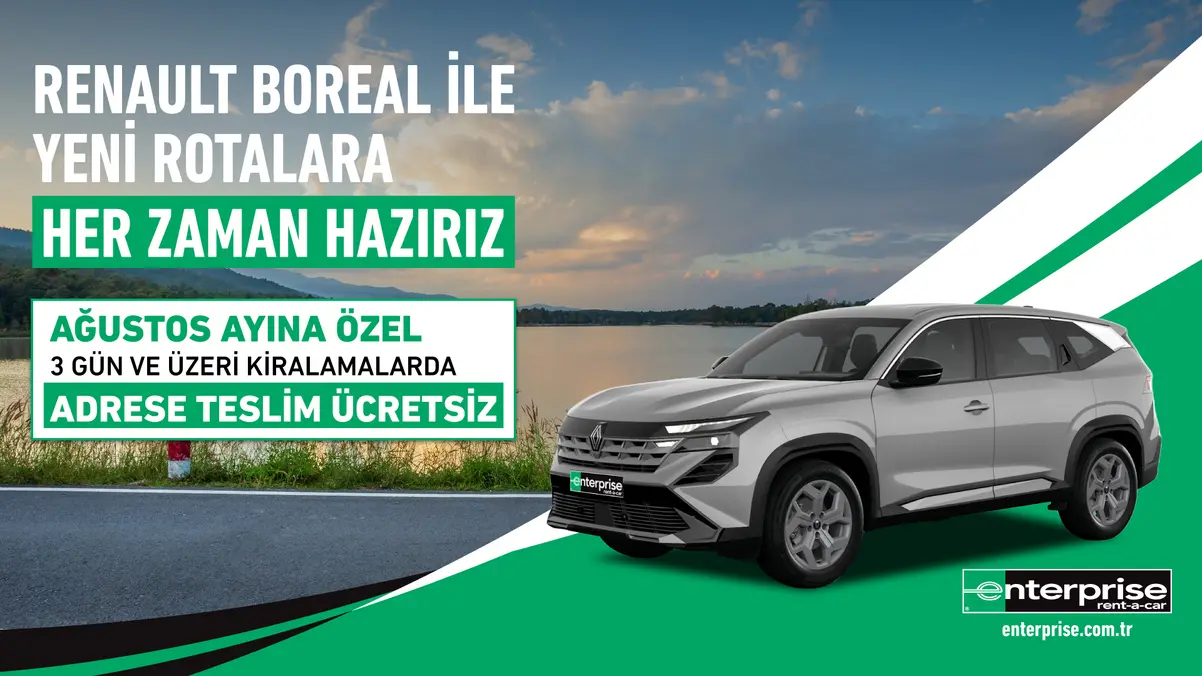 Renault Boreal kiralamada ücretsiz teslim fırsatı